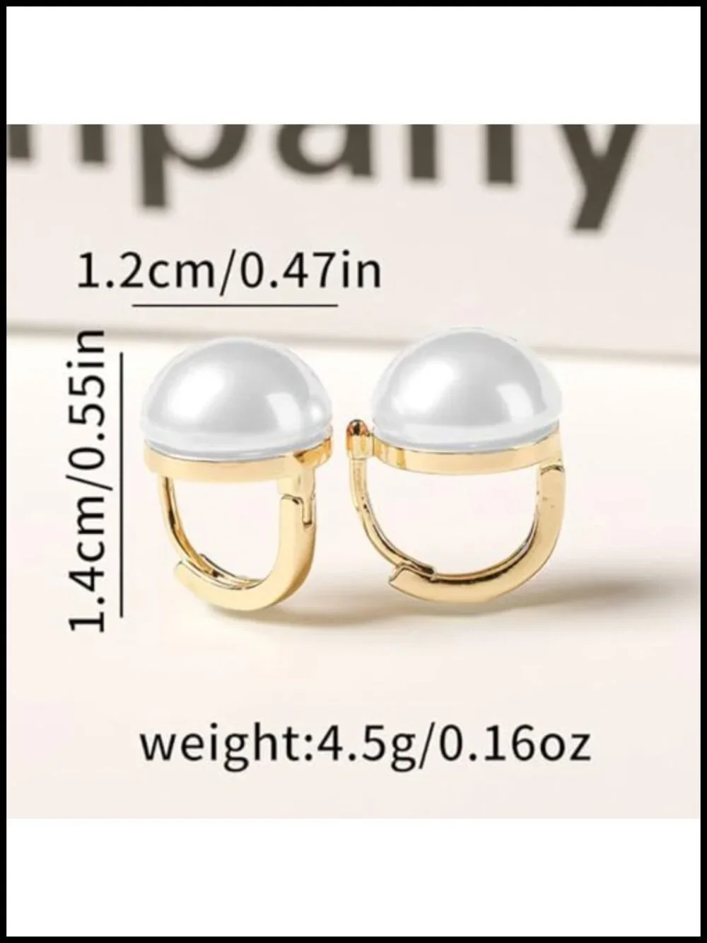 14K Gold Plated Pearl Hoop Earrings for Women Dainty Statement Jewelry Gift